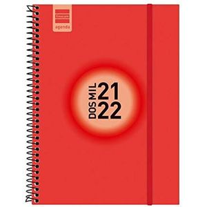 Finocam Espir Color - Agenda september 2021 - augustus 2022 (12 maanden), E10-155 x 212 (medium), rood