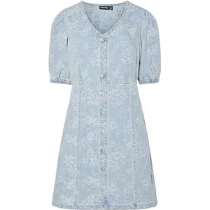 PIECES Pcfeline Ss Denim Dress, blauw (light blue denim), S