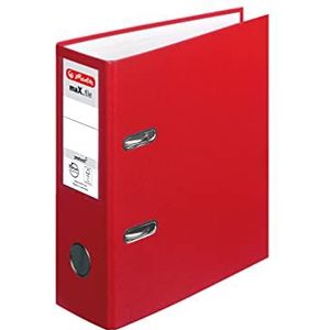 herlitz 10842318 ordner maX.file protect, A5, hoog, rugbreedte: 8cm, PP-folieovertrek, rood, 10 stuks