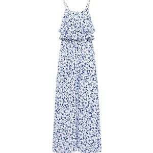 SIDONA Dames maxi-jurk met bloemenprint 19222815-SI01, BLAUW Wit, M, Maxi-jurk met bloemenprint, M