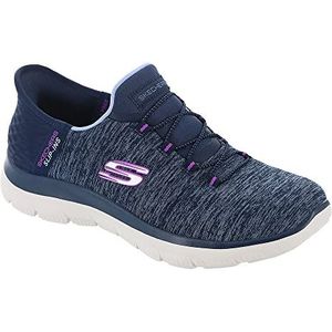 Skechers Dames Hands Free Slip Ins Summits Dazzling Haze Sneakers, Donkerblauw, 40.5 EU Breed