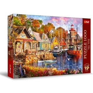 Trefl Premium Plus Quality - Puzzle Tea Time: Hoekje aan zee - 1000 stukjes, Serie geschilderde nostalgische afbeeldingen, Perfect passende elementen, voor volwassenen en kinderen vanaf 12 jaar