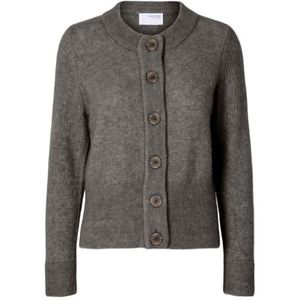 SELECTED - Gebreid Vest - Donkergrijs - Sia