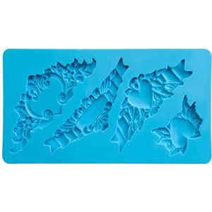 Ibili Fondant-3D-bakvorm boord, silicone, blauw, 14,5 x 7 x 14,5 cm