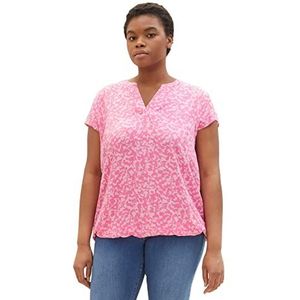 TOM TAILOR Dames Plussize blouse 1035945, 31745 - Pink Geo Design, 46 Grote maten