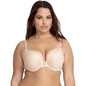 Smart & Sexy Vrouwen maximale decolleté Onderdraad Push Up BH, Buff met Kant Vleugels, 32B