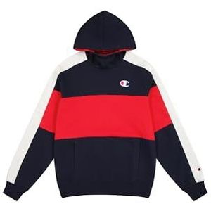 Champion Legacy Retro Sport (220317) - Soft Compact Poly Fleece Color Block Sweatshirt met capuchon, meerkleurig marineblauw/Vermigion (NNY/CRD/Wht), L heren FW24, Marineblauw/Vermigion (Nny/Crd/Wht),