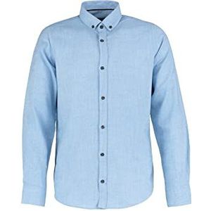 Trendyol Heren Man Slim Standaard Knoopdicht Geweven Shirt, Blauw, S, Blauw, S