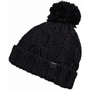 BICKLEY + MITCHELL Women's POM Cable Knit Beanie Hoed, Zwart, One Size, zwart, Eén maat