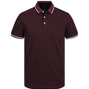 JACK & JONES Heren Slim Fit Polo Shirt JJEPAULOS Uni Zomer Shirt Kraag Korte Mouwen Basic Piqué Katoen, Port Royale, L