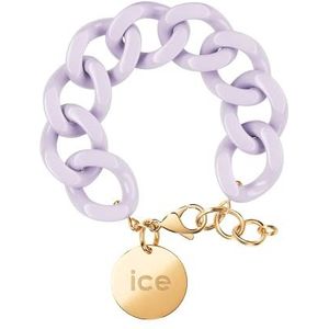 ICE - Jewellery - Chain bracelet - Lavender - Paarse XL mesh armband voor vrouwen met gouden medaille (020351)