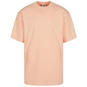 Urban Classics Heren T-shirt Tall Tee, oversized T-shirt voor mannen, katoen, geribbelde ronde hals, verkrijgbaar in vele kleurvarianten, maten S-6XL, Softapricot, S