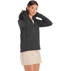 Marmot Leconte fleece hoodie voor dames, warme jas met volledige rits, ademend, windbestendige bodywarmer, opvouwbaar, ideaal voor wandelen en skilagen, zwart, S