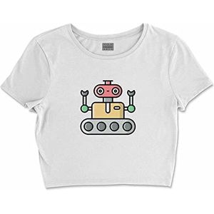 Bona Basics, Digitaal bedrukt, basic T-shirt voor dames,%100 katoen, wit, casual, damestops, maat: L, Wit, L Kort