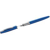 Pelikan Vulpen Jazz Noble, saffier (blauw), voor rechtshandigen en linkshandigen, elegante metalen inktvuller, veer M, in vouwdoos, 821728