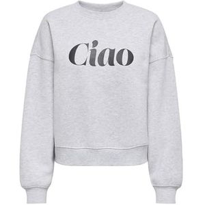 Onlbest L/S Print Crew Neck SWT, lichtgrijs gem., XL