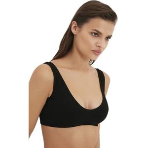 Trendyol Dames Ondergoed Bralette Bralette Crew Neck Knit Bra, Zwart, S