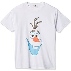 Disney Heren Big Olaf Face Two T-Shirt, Kleur: wit, M