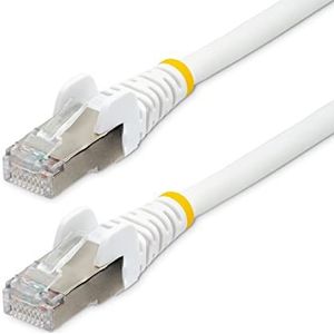 StarTech.com 1m CAT6a Ethernet Kabel, Wit, Low Smoke Zero Halogen (LSZH), 10GbE 500MHz 100W PoE++ Snagless RJ-45 S/FTP Netwerk Patch Kabel met Trekontlasting, ETL (NLWH-1M-CAT6A-PATCH)