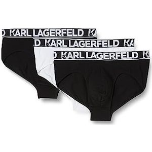 KARL LAGERFELD Heren Elastische slip (Set van 3), Zwart/Wit, XS