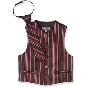 Gol Jacquard-vest voor jongens, jacquard-vest met stropdas, rood (7), 158