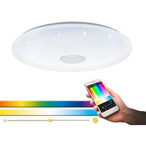 EGLO Connect Totari-C, Smart Home plafondlamp, materiaal: staal, kunststof, kleur: wit, chroom, dimbaar, wittinten en kleuren instelbaar, Ø: 58 cm