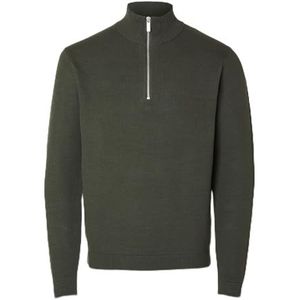 SELECTED HOMME - Slhdane Ls Knit - Gebreide Trui - Forest Night