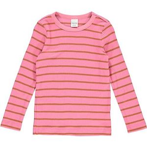 Fred's World by Green Cotton Meisjes Alfa Stripe L/S T-shirt, roze, 116 cm