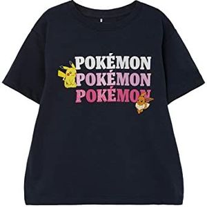 NAME IT Girl's NKFNATALY Pokemon SS Loose TOP NOOS BFU T-shirt, Dark Sapphire, 146/152, Dark Sapphire, 146/152 cm