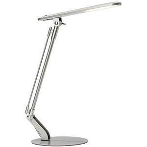 BRILLIANT lamp Brendan LED bureaulamp titanium | 1x 6W LED geïntegreerd (SMD), (680lm, 4100K) | Schaal A ++ tot E | Drukschakelaar op het hoofd