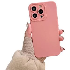 ofiggor Hoesjes van vloeibare siliconen, compatibel met iPhone 14 Pro Max (6,7 inch), beschermhoes van premium siliconen, rondom bescherming, zijdezacht gevoel, vergeelt niet, stootvast (roze)