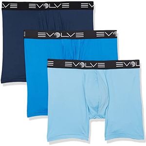 Evolve Korte boxershorts voor heren, Varsity Navy/Power Blue/Alaska Blauw, M