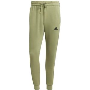 adidas Heren Essentials Fleece 3-Stripes Tapered Cuff Pants, TENT GREEN F16, 3XL