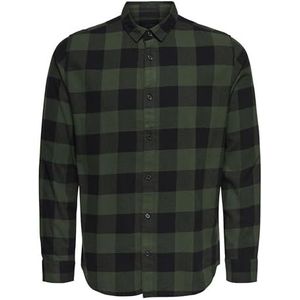 Only & Sons NOS Onsgudmund Ls Checked Shirt Noos vrijetijdshemd,groen (Forest Night Forest Night),XS
