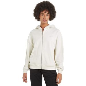 Calvin Klein Jeans Trui Hoodie voor dames, Ivoor, XL