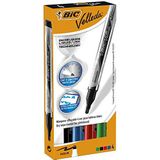 BIC Velleda Pocket Whiteboard Stiften Dikke Kogelpunt - Verschillende Kleuren, Pak van 4 Stuks
