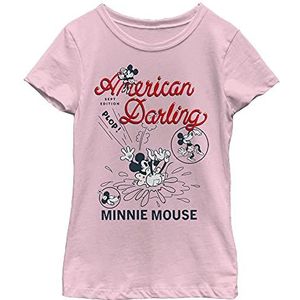 Disney Characters Minnie Darling Comic Girl's Solid Crew Tee, Light Pink, X-Small, Rosa, XS