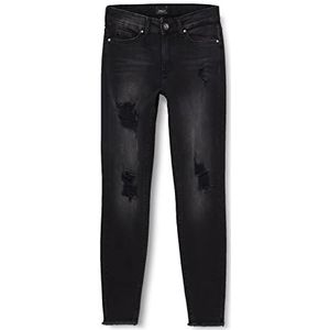 ONLY ONLBlush Skinny Fit jeans voor dames, halfhoge taille enkeldist, Washed Black, (M) W x 34L