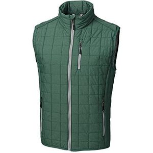 Cutter & Buck mens Weather Resistant Primaloft Alternative Rainier Down Vest, Hunter Melange, 3X-Large US