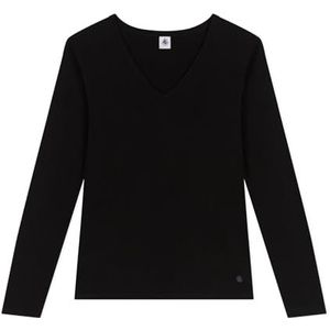 PETIT BATEAU - T-shirt - Zwart - Katoen - Lange Mouwen