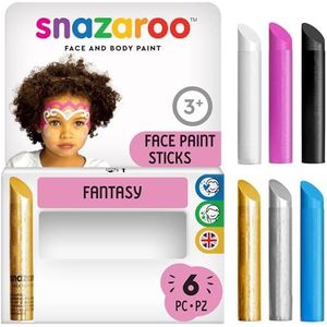 Schminksticks - Goud Zilver Roze Turquoise Zwart Wit - Krijtachtig Ontwerp - 6 Sticks