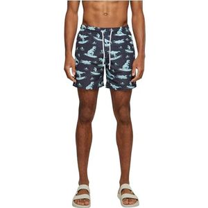 Urban Classics heren Onderbroeken Zwemshort met patroon,Surfing T-rex Aop,S