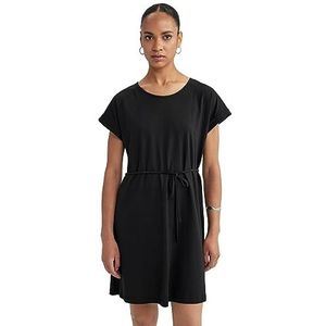 DeFacto Damesjurken zomer - bodycon jurk dames, stijlvol en elegant - zomerjurk voor dames, vrouwelijke en comfortabele jurk, zwart, XL