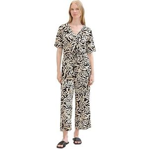 TOM TAILOR Jumpsuit voor dames, 35305 - Black Cut Palmtree Design, 42