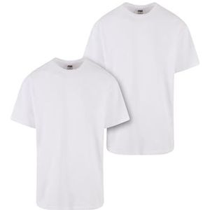 Urban Classics Heavy Oversized T-shirt voor heren, verpakking van 2 stuks, wit en wit, 3XL