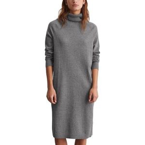 Marc O'Polo Denim gebreide damesjurk met rolkraag, relaxed fit, grijs, S