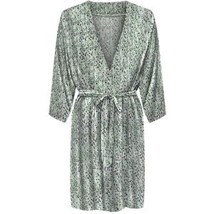 ONLY Onlnova Life Vis 3/4 Zula Kimono AOP Cs, Quiet Green, L