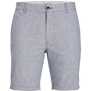 JACK & JONES Heren plus size shorts Dave linnen, blue indigo, 48