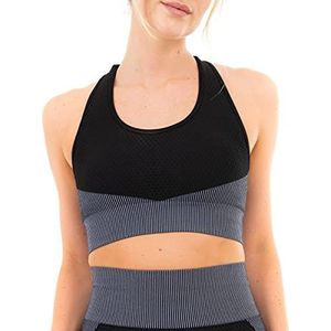 M17 Damesbeha voor dames, getextureerde lambrisering, sport, ondoorzichtig, Zwart, L