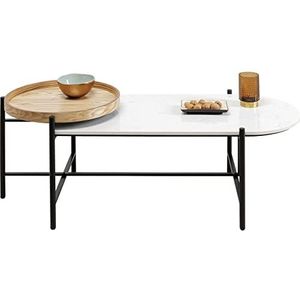 Kare Salontafel Layered 128x55cm bank- en banktafel, deels hout en MDF, zwart, 45x128x55cm